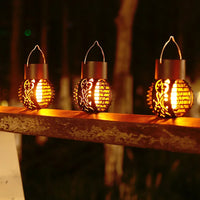 Set of 3 solar LED flame effect garden lights for outdoor decoration