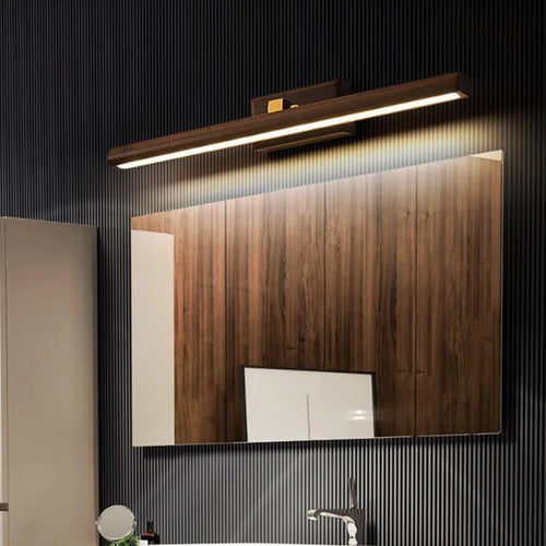 Nordic 40 cm wood and mirror LED wall light for bathroom, cabinet, bedside, reading and home decor 6pa - vue 5 sur 7