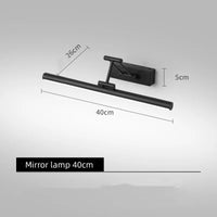 Waterproof LED mirror cabinet lamp foldable telescopic