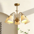 French retro ceramic and copper chandelier american style design