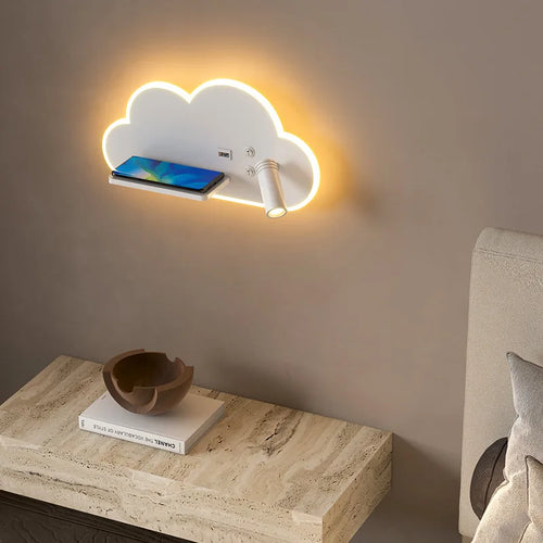 Multifunction LED bed lamp with wireless USB charger - vue 2 sur 8
