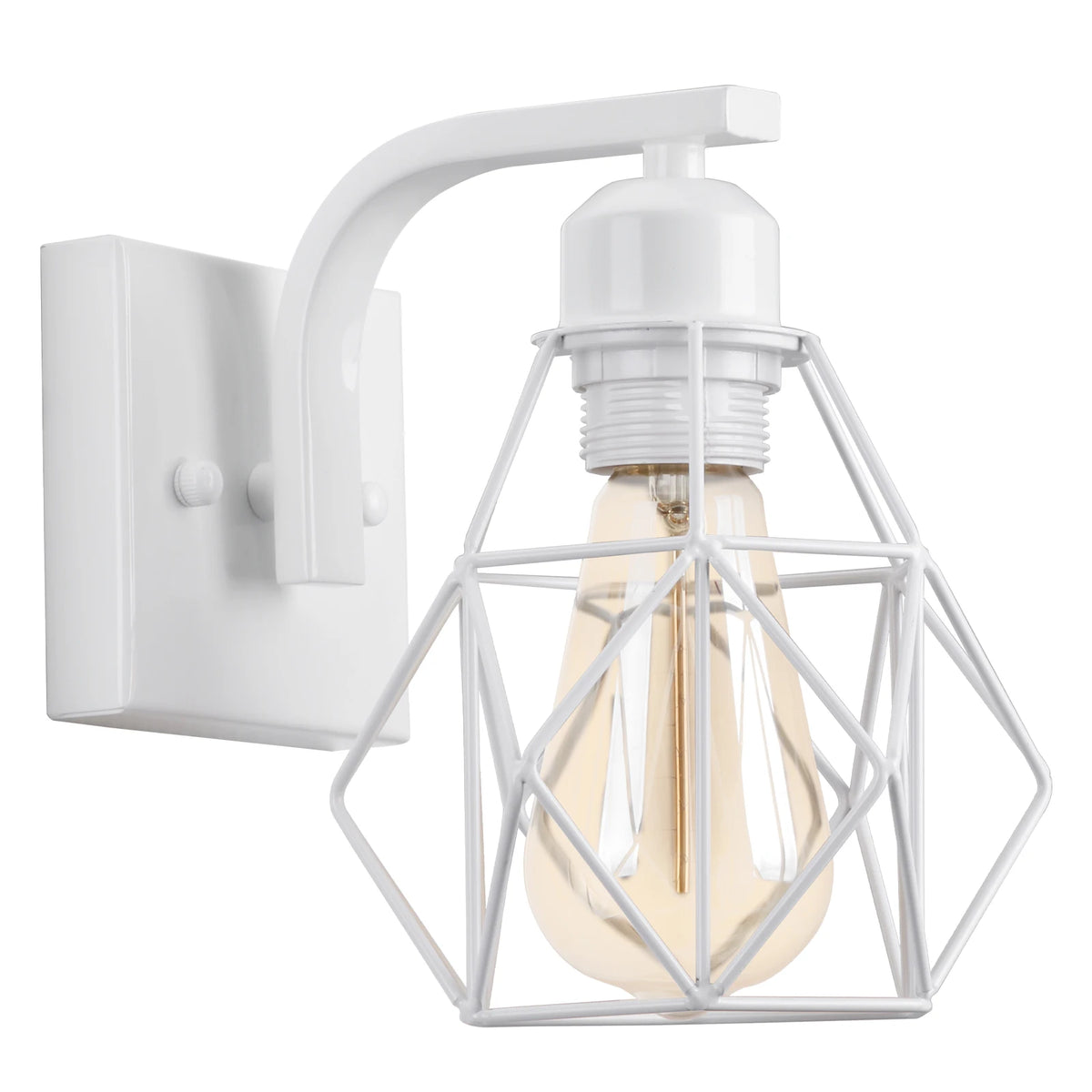 vintage industrial wall light cage metal lampshade retro style - vue 11 sur 14