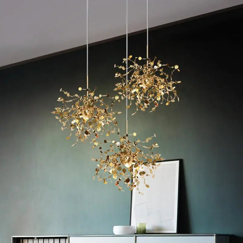 Modern stainless steel chandelier for restaurant and shop - vue 4 sur 24