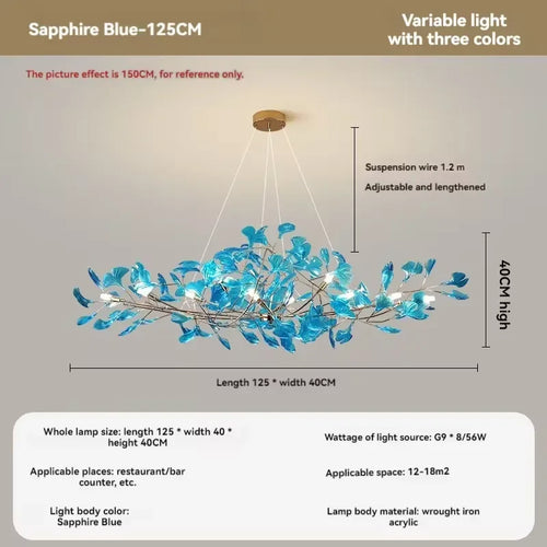 Artpad Nordic romantic chandelier with acrylic leaves for the home - vue 19 sur 21