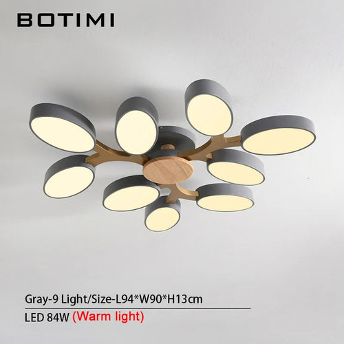 Grey tree-shaped LED ceiling light - vue 20 sur 32