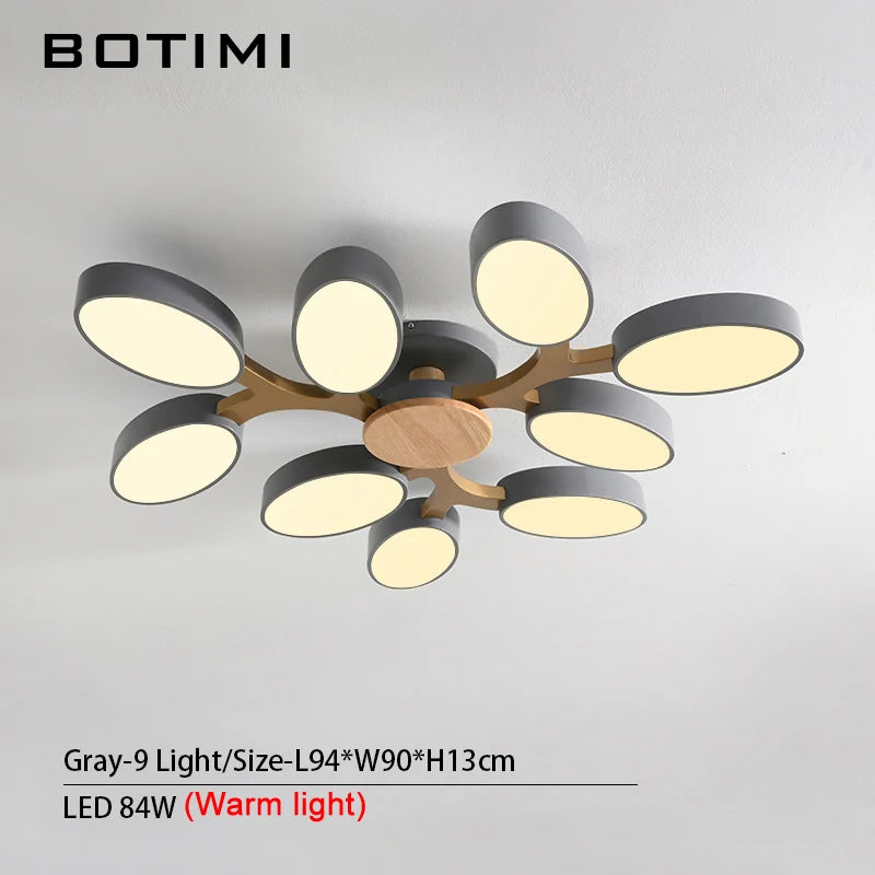Grey tree-shaped LED ceiling light - vue 19 sur 32