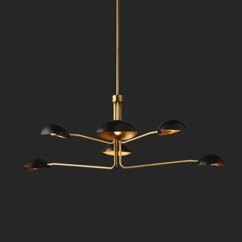 Retro copper chandelier with creative long arms