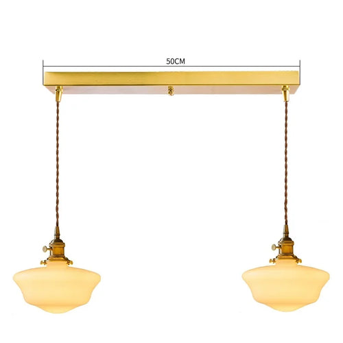 Modern nordic glass LED pendant light with copper socket - vue 13 sur 28