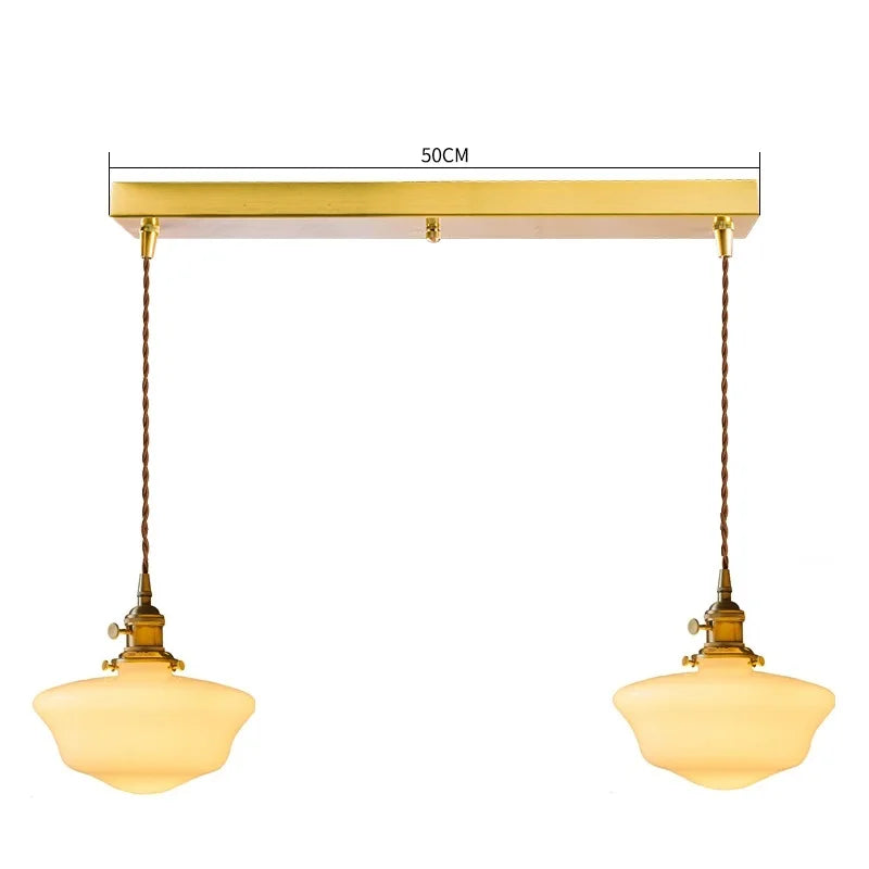 Iwhd modern Nordic style glass and copper LED pendant light - vue 12 sur 28