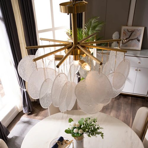 Luxury glass chandelier for elegant interior decor - vue 6 sur 8