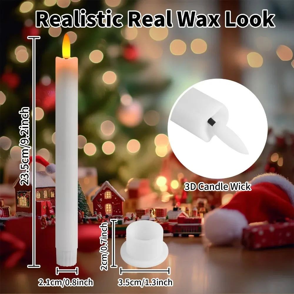 LED flickering taper candles with remote control for parties and occasions