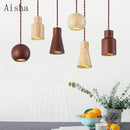 Nordic walnut wood pendant light for elegant interiors