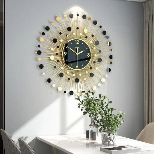 luxury creative design silent wall clock for modern decoration - vue 3 sur 8