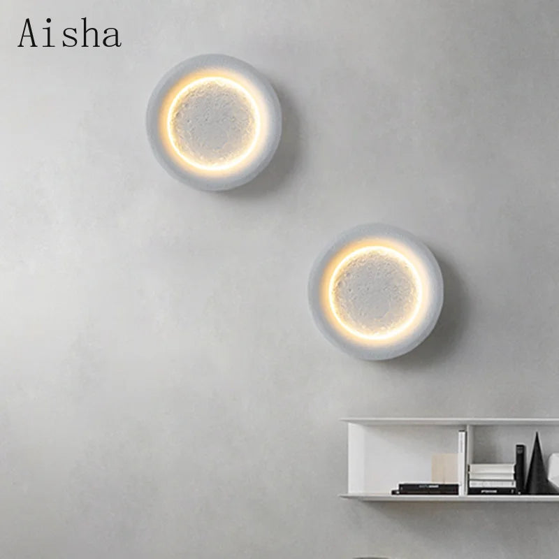 Creative luxury decorative moon resin wall light - vue 4 sur 7