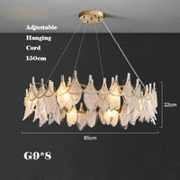 Creative frosted glass chandelier with modern pearl design