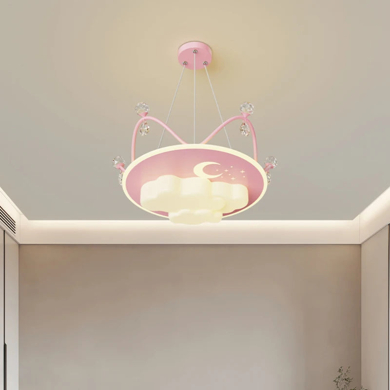 Romantic crystal cloud chandelier for children's room