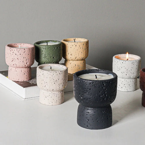 European style cement scented candle for craft decoration - vue 4 sur 10