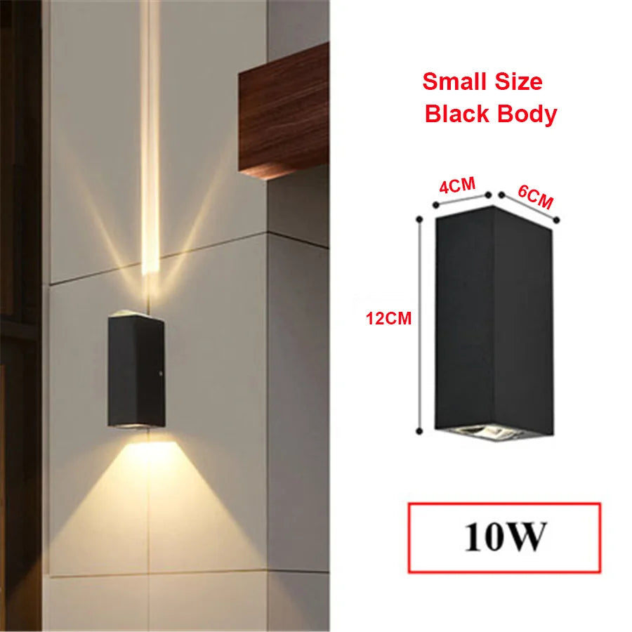 Modern waterproof outdoor aluminium LED wall light - vue 11 sur 15