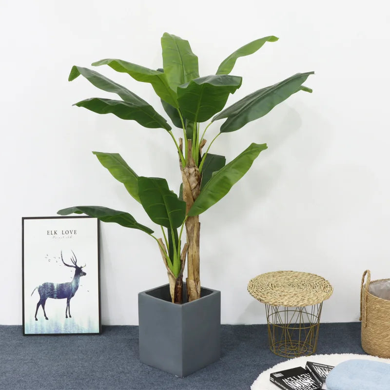 Large artificial bonsai banana tree in pot indoor outdoor decor