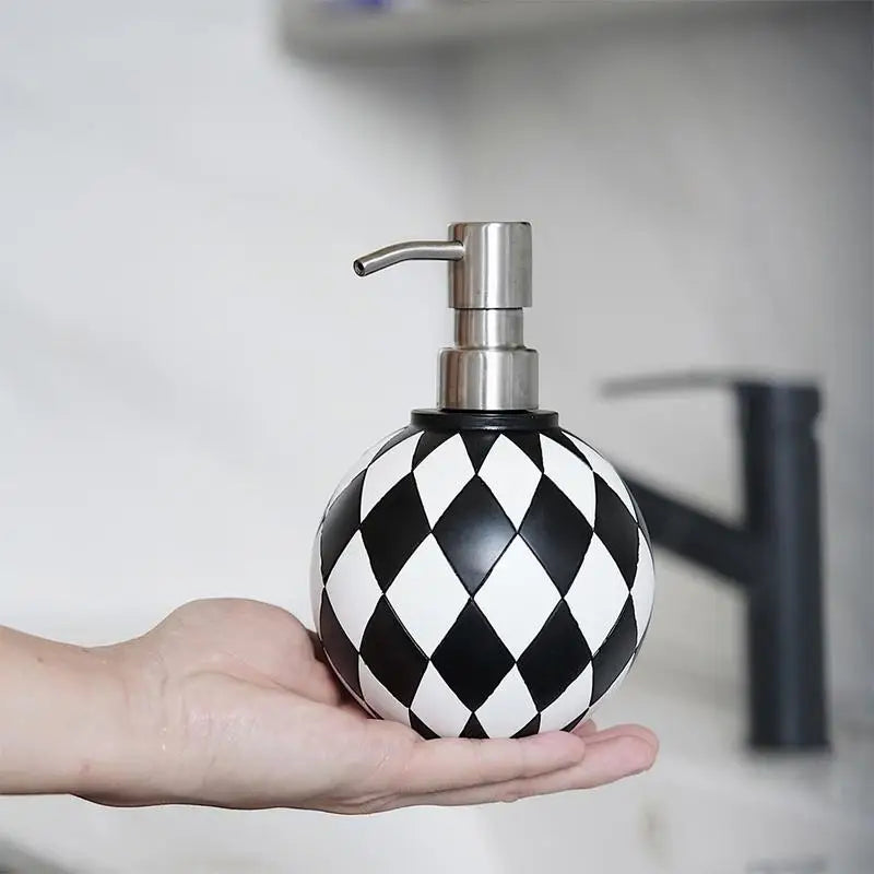 modern checkerboard soap dispenser for kitchen and bathroom