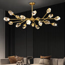 Copper and crystal chandelier for an elegant ambience