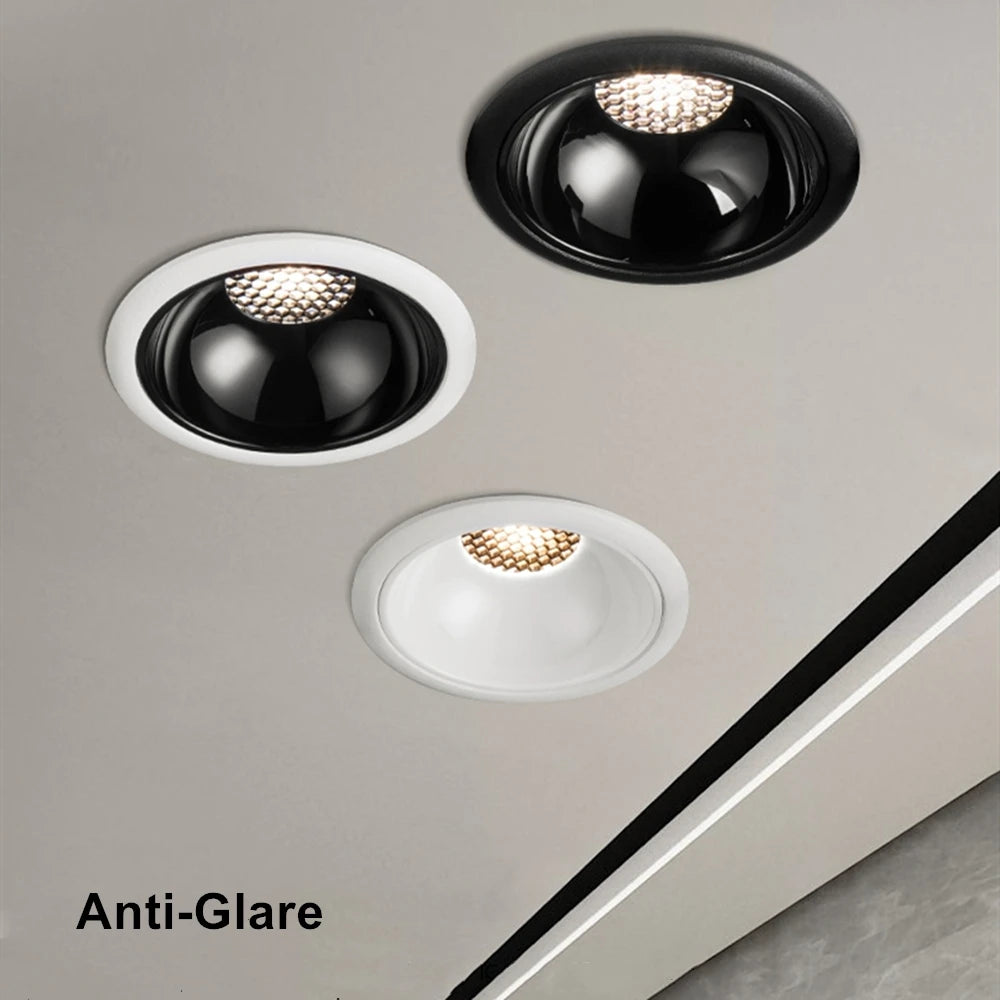 Anti-glare honeycomb recessed LED ceiling spotlight