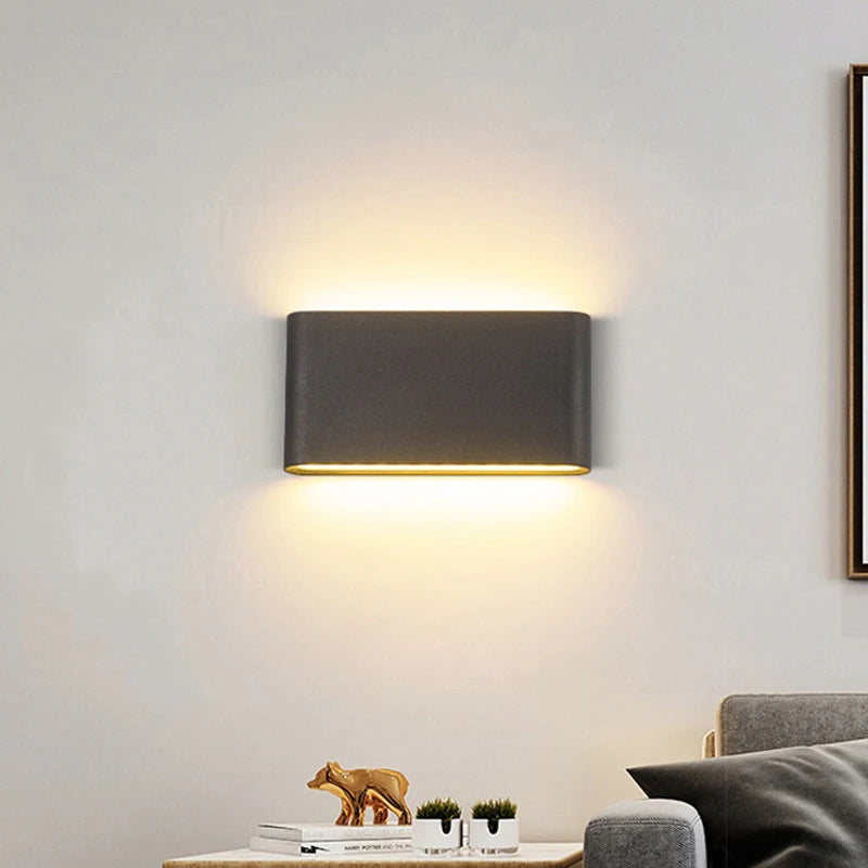 Modern waterproof LED wall light decorative indoor outdoor aluminium - vue 3 sur 15