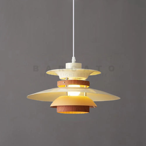 Danish design retro walnut LED pendant light - vue 2 sur 12