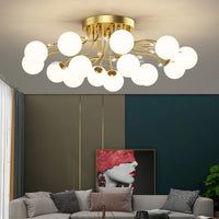 Nordic gold glass ball chandelier decorative indoor light