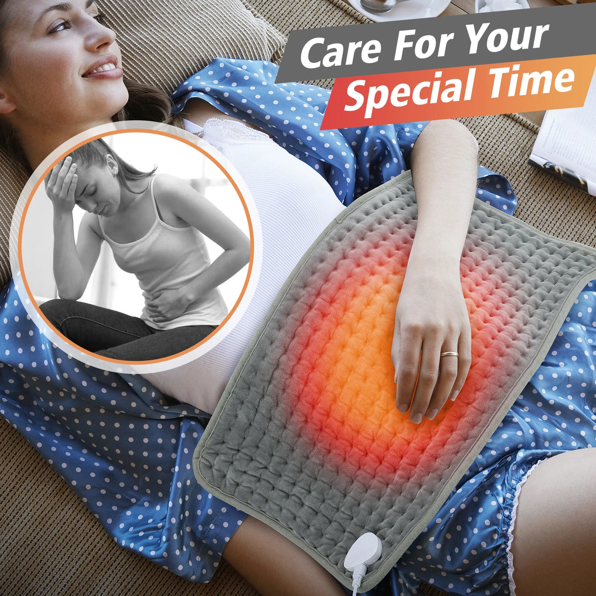 Electric Heating Blanket, Heated Mat Multifunctional Heating Pad for Bed Sofa Warm Winter Thermal Blankets Warmer Home OfficeUse - vue 3 sur 9