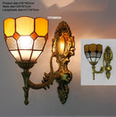 Turkish flower wall light with decorative baroque glass lampshade