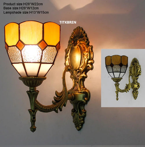 Turkish flower wall light with decorative baroque glass lampshade - vue 11 sur 17