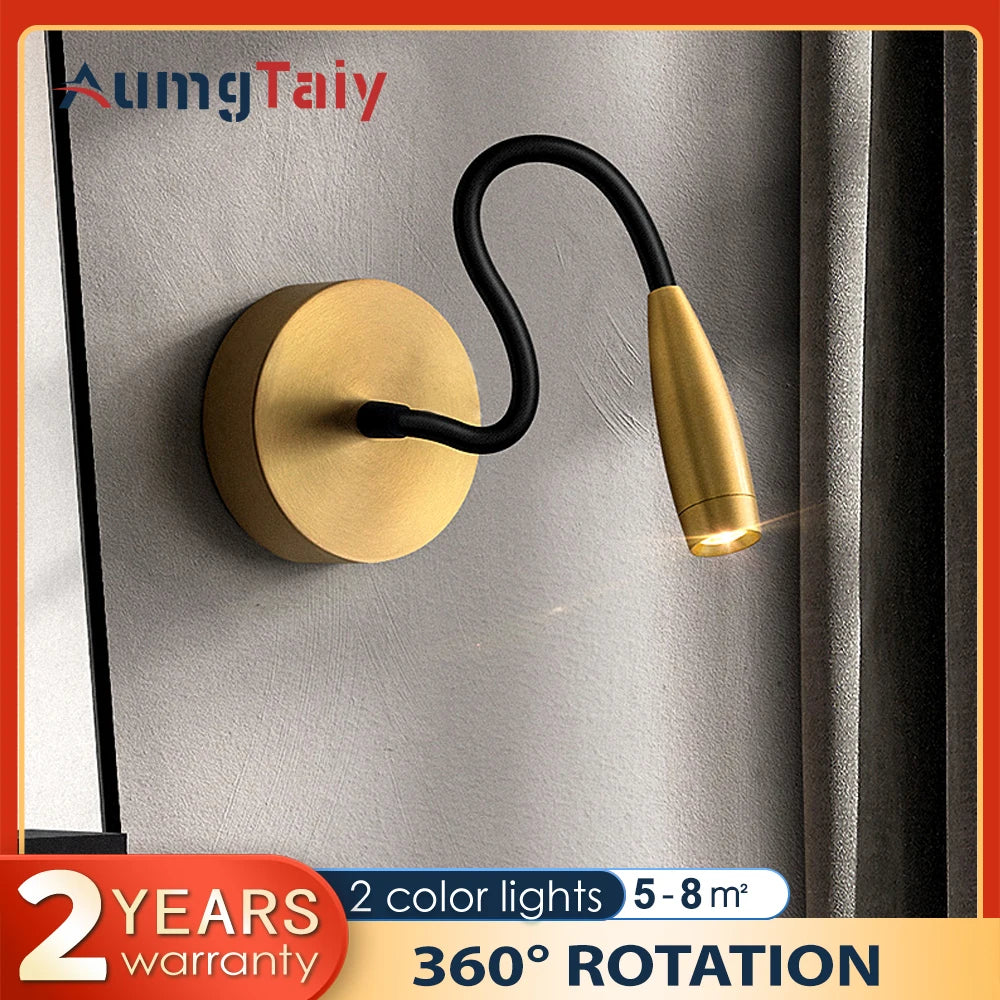 Mini LED reading lamp 300 lumens 360° rotation retractable