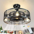 Led ceiling fan with remote control three colours variable speed