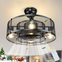 Led ceiling fan with remote control three colours variable speed