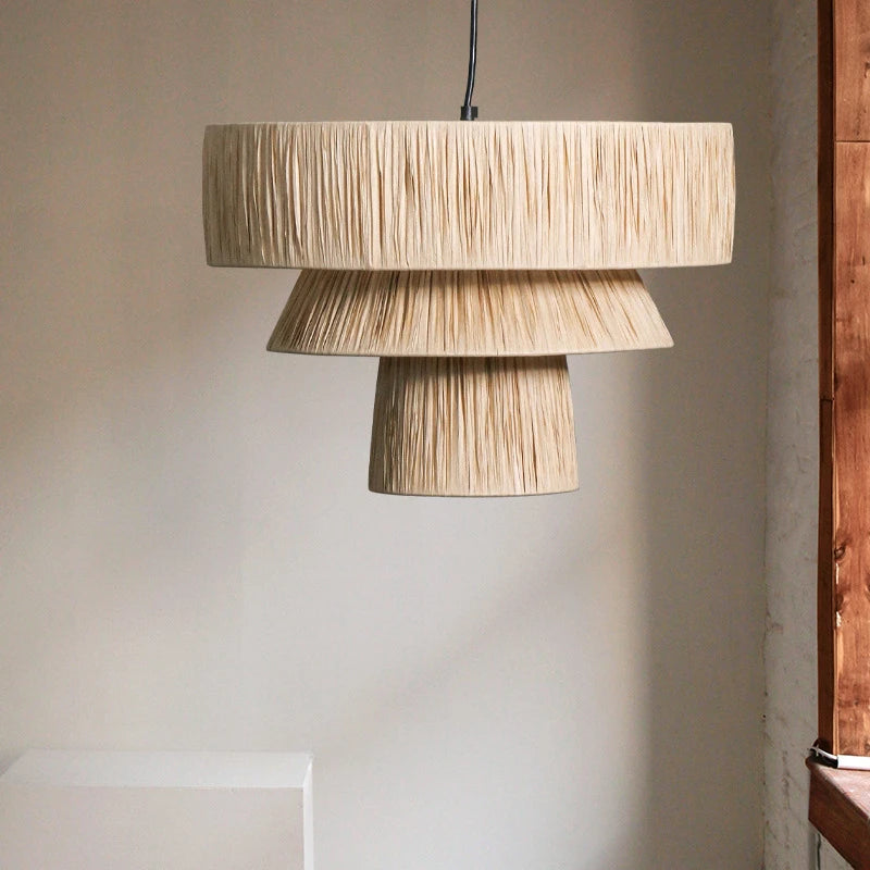 Handmade rattan pendant light creative decorative chandelier for indoors