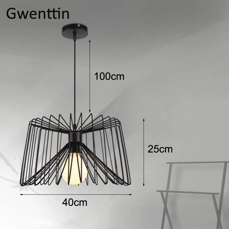 Creative iron pendant light with decorative LED lighting