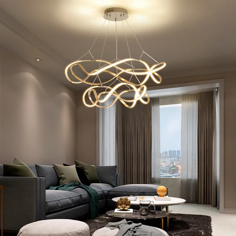 Modern Nordic style LED pendant chandelier - vue 6 sur 12