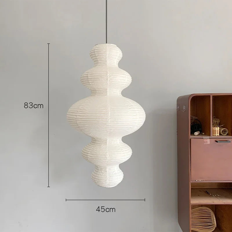 Noguchi wabi sabi rice paper pendant light minimalist vintage design