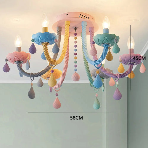 Kawaii crystal rainbow chandelier for children's bedroom decor - vue 10 sur 18