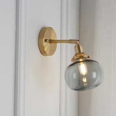 applique murale moderne avec chaîne de traction et boule de verre - vue 10 sur 22