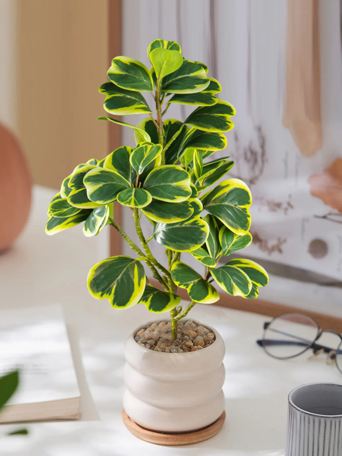 Small artificial heart-leaf plants for indoor and outdoor decor