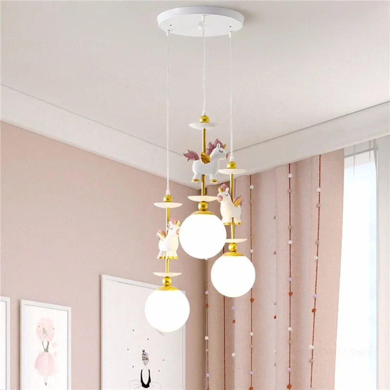 Creative nordic style LED pendant light for children's bedroom