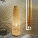 Retro woven rattan and bamboo floor lamp