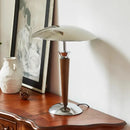 Industrial desk lamp in wood and iron