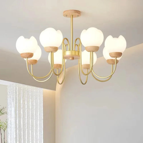 Nordic solid wood chandelier for elegant interior decoration - vue 3 sur 9