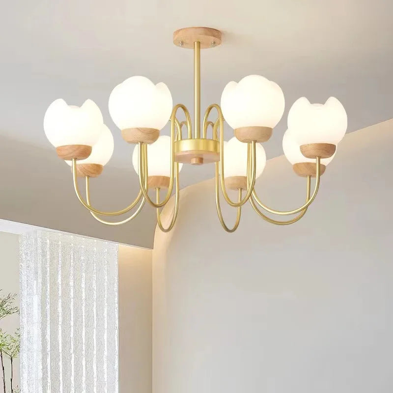 Nordic solid wood chandelier for elegant interior decoration - vue 3 sur 9