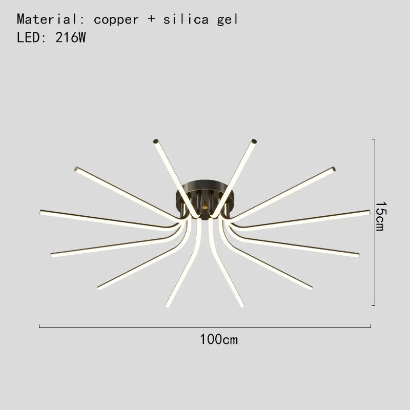 Modern minimalist LED chandelier for versatile indoor lighting - vue 12 sur 12