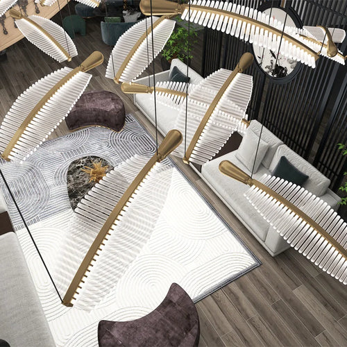 Designer glass pendant chandelier for elegant interiors - vue 6 sur 20
