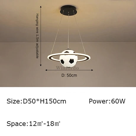 Creative earth moon football pendant light original design - vue 15 sur 20